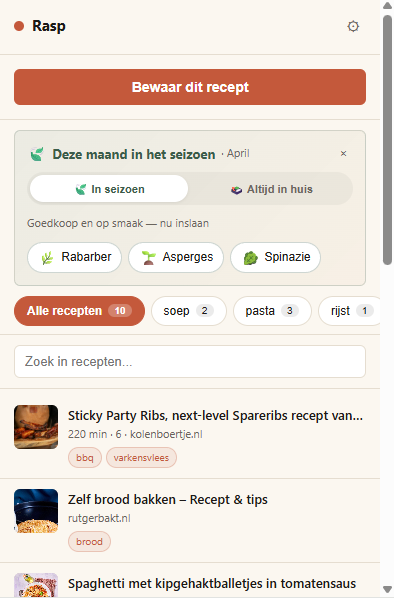 Eén klik bewaar-knop